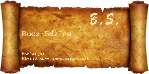 Bucz Sára névjegykártya